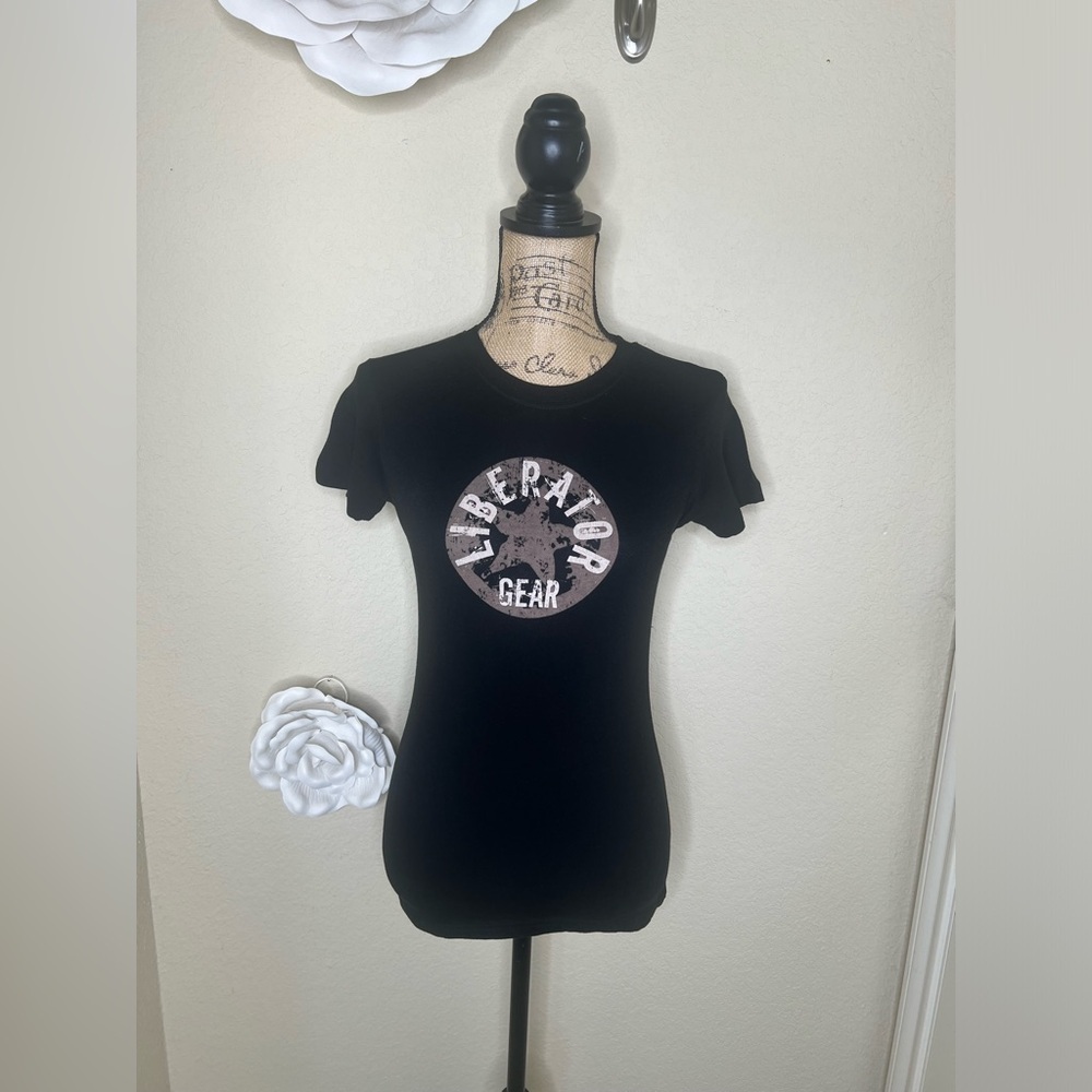 NTM: Tultex Black, Tan & White NWOT Liberator Gear T Shirt Size Small